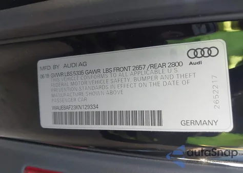 2019 Audi A6 45 Premium z USA, uszkodzony, nr VIN WAUE8AF23KN129334